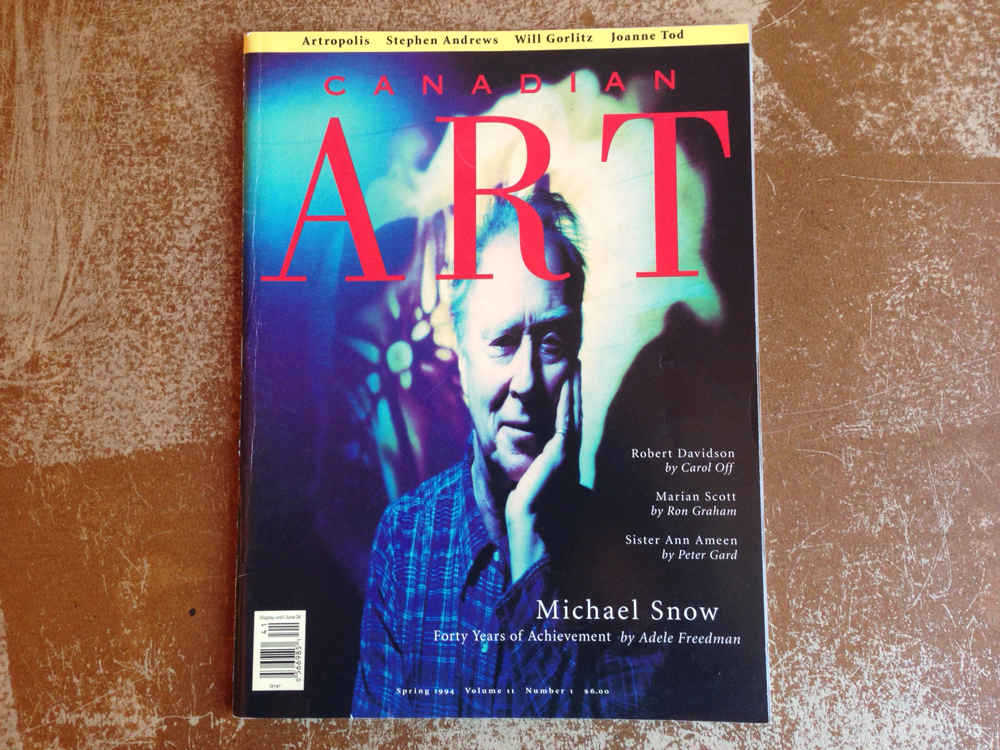 Michael Snow cover 1994 Spring Canadian Art