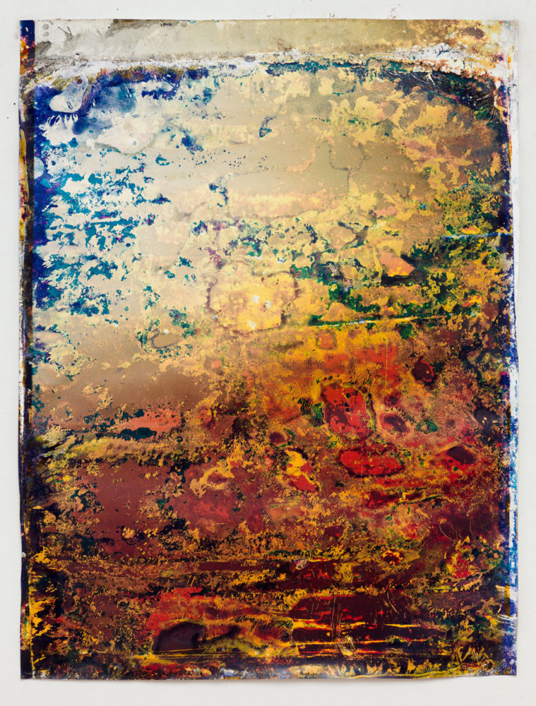 Ryan Foerster, <em>Hurricane (Julie Shower)</em>, 2006–13. Unique C-print with debris, 101.6 x 76.2 cm. Courtesy Clearing, New York/Brussels.