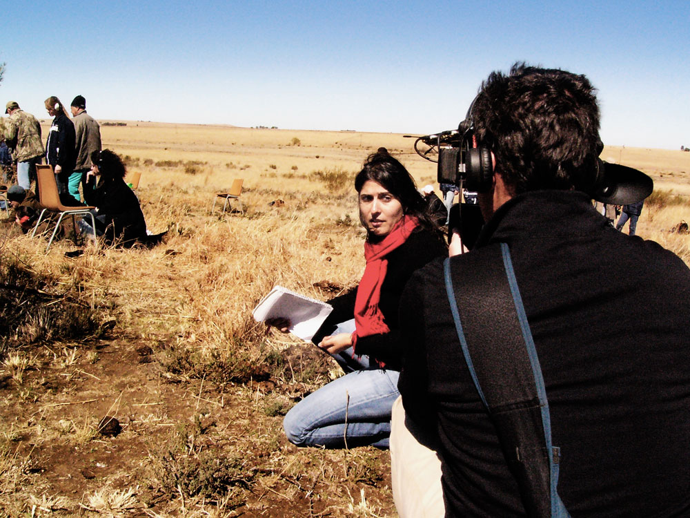 Sharmeen Obaid-Chinoy on location in South Africa for the filming of <em>The New Apartheid</em>, 2006.