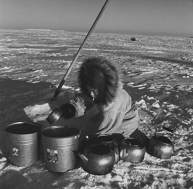 Roloff Benny, Eskimo Woman Drilling for Water, Coppermine, North West Territories, 1965. Purchased 1966. Canadian Museum of Contemporary Photography (no. 66-6648) 