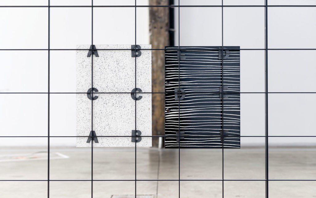 Marie-Michelle Deschamps and Bryan-K. Lamonde, <em>Untitled</em> (detail), 2016. Powder-coated steel, vitreous enamel on steel and custom-made magnets. 2.13 m x 4.57 m x 36 cm. Photo: Maxime Brouillet.