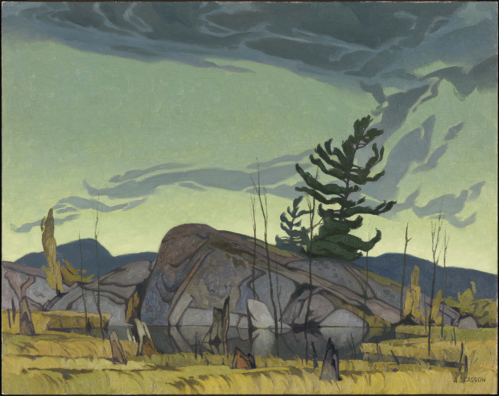 A.J. Casson’s <em>Twilight near Britt</em> (1960) is one of the donations from Imperial Oil Limited to the National Gallery of Canada in Ottawa. Photo: NGC.