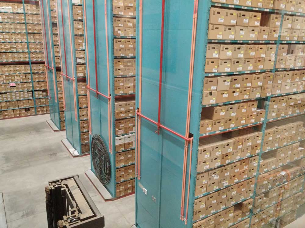 The storage area of the Archives of Toronto. Photo: Richard William Hill.