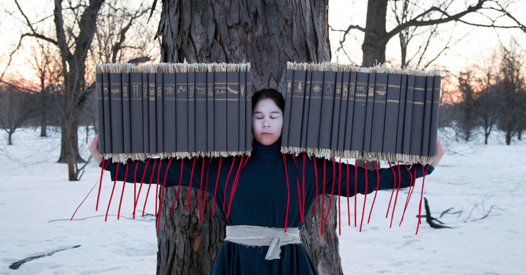 Meryl McMaster’s <em>Gravity</em> (2015) is part of the exhibition “Coyote School” opening at the McMaster Museum of Art on June 8. Image from the collection of the Doris McCarthy Gallery at the University of Scarborough.