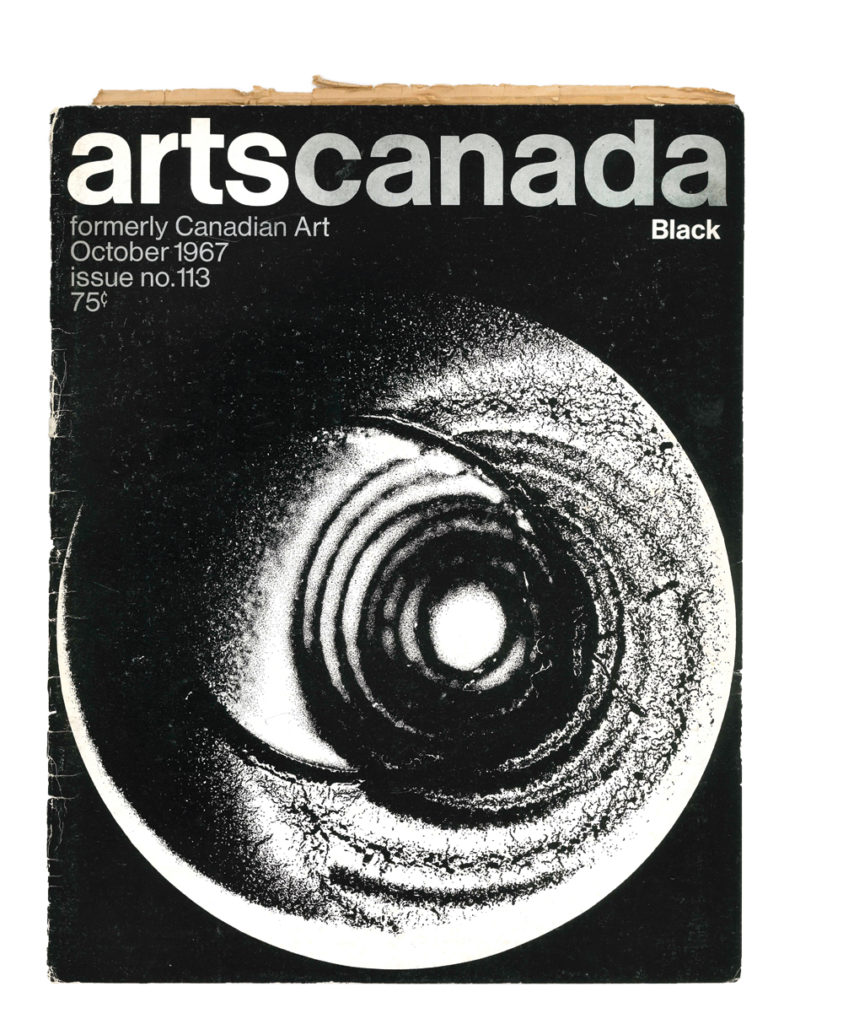 Cover of <i>artscanada </i>’s October 1967 issue, from the <i>Canadian Art</i> archives.