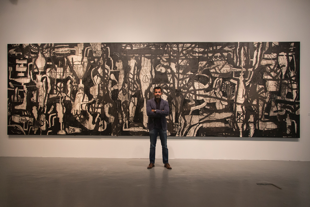 Mahmoud Obaidi's
<i>Hangover</i> in his exhibition "Fragments" at Qatar Museums. Photograph: Sahir Uğur Eren.