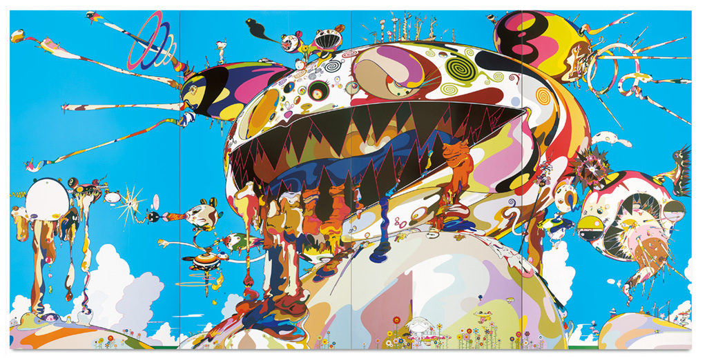 Takashi Murakami, <em>Tan Tan Bo Puking - a.k.a. Gero Tan</em>, 2002. Acrylic on canvas mounted on board. Private collection. Courtesy of Galerie Perrotin. Copyright Takashi Murakami/Kaikai Kiki Co., Ltd. All Rights Reserved. Photo: Adam Reich.