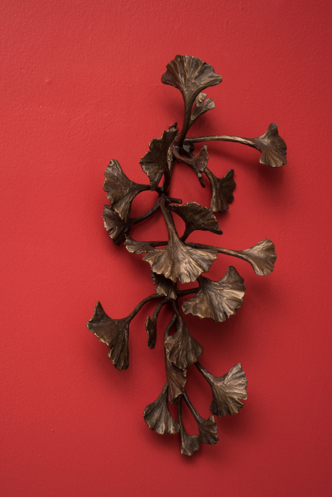 A detail of a bronze plant in <em>Remedy</em>  (2017) by Anna Williams. Photo: David Barbour. 