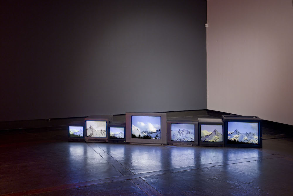 Mike MacDonald, <i>Seven Sisters</i>, 1989. Video installation, running time: 7 videos, 55 minutes each. Courtesy of Vtape, Toronto © Mike MacDonald. Installed at “Carry Forward” at the Kitchener-Waterloo Art Gallery. Image courtesy of KWAG. Photo:  Robert McNair.