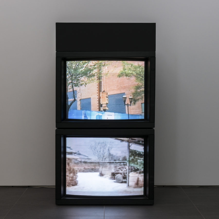 Ivetta Sunyoung Kang, <em>Fields of Memories</em>, 2016, two-channel video installation, stereo sound, color, VHS. Courtesy of Leonard & Bina Ellen Art Gallery.  Photo Paul Litherland