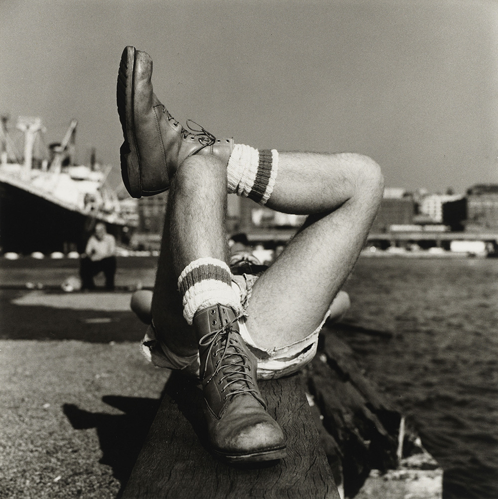 Hujar, Peter, 
 <em>Christopher Street Pier</em>, 1976. Gelatin silver print. Purchased on the Charina Endowment Fund, the Morgan Library and Museum, 2013. Courtesy Pace/MacGill Gallery, New York/Fraenkel Gallery, San Francisco. © Peter Hujar Archive, LLC.