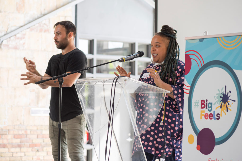 #BigFeels keynote speaker Syrus Marcus Ware (right). Photo: Julie Riemersma.