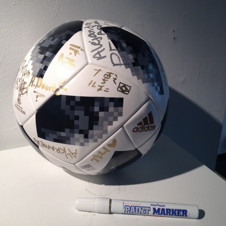 In Toronto, an exhibition of alternative World Cup posters at OCADU offers a soccer ball to sign in place of a guestbook.