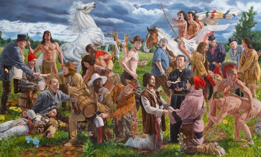Kent Monkman, <em>Wedding at Sodom</em>, 2017, Acrylic on Canvas, 72” x 120”.