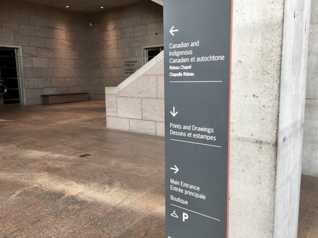 Signage at the National Gallery of Canada. Photo: Facebook. 