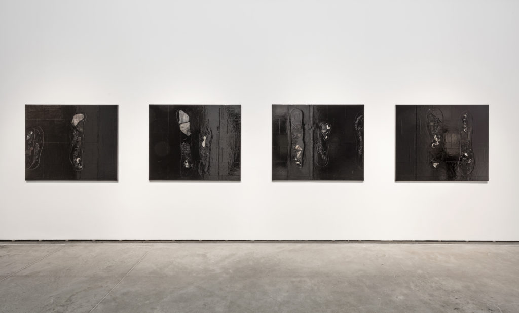 Ellen Gallagher, <em>Negroes Battling in a Cave</em>, 2016. Installation view at the Power Plant, 2018. Courtesy the artist. Photo: Toni Hafkenscheid.