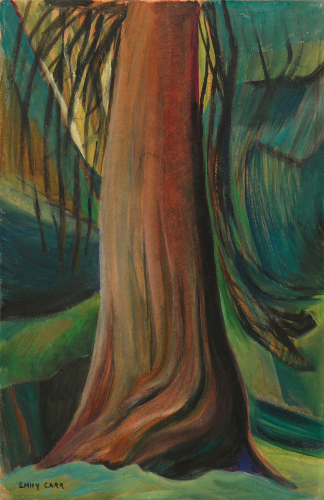 Emily Carr, <em>Tree Study</em>, c. 1930. Oil on paper. Collection of the Vancouver Art Gallery, Acquisition
Fund, VAG 91.3. Photo: Rachel Topham, Vancouver Art Gallery.
