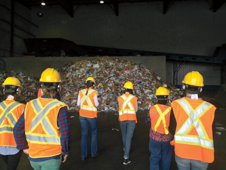 Members of Synthetic Collective at the Materials Recovery Facility in London, Ontario, June 2018. Photo: Kelly Jazvac.
