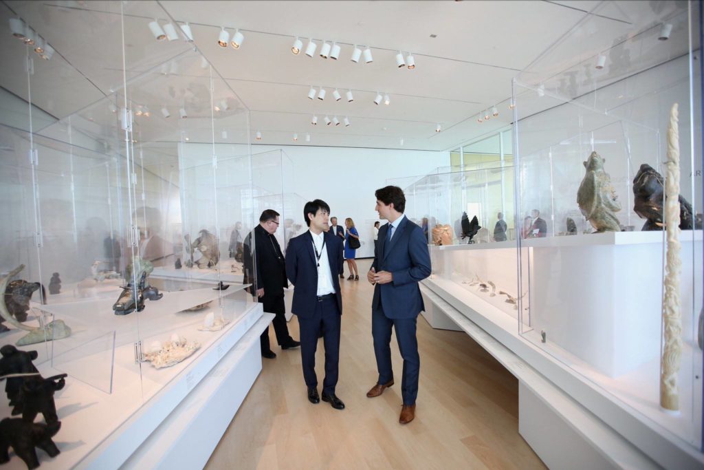 Justin Trudeau visits the Musée des beaux-arts du Québec in 2016. This week, a letter signed by Christiane Germain, chair of that museum, was released to the public, demanding that the federal government speed up an appeal affecting museum donations. Photo: Facebook.