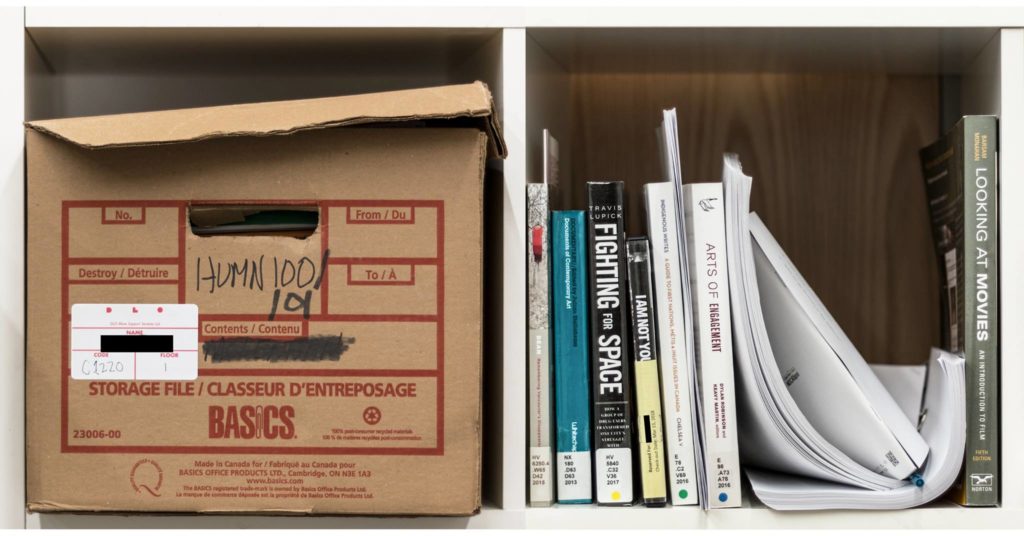 A view of storage areas for sessional instructors at Emily Carr University of Art and Design. A new book, <em>Non-Regular</em>, looks at conditions of contract academic staff there. Photo: Terra Poirier.