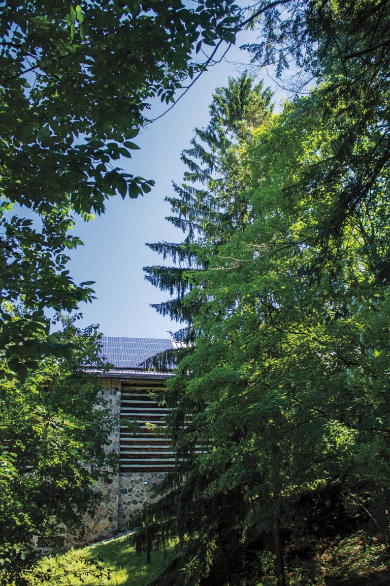 Solar panel array at the McMichael Canadian Art Collection, Canada’s first LEED-certified art institution. Courtesy McMichael Canadian Art Collection.