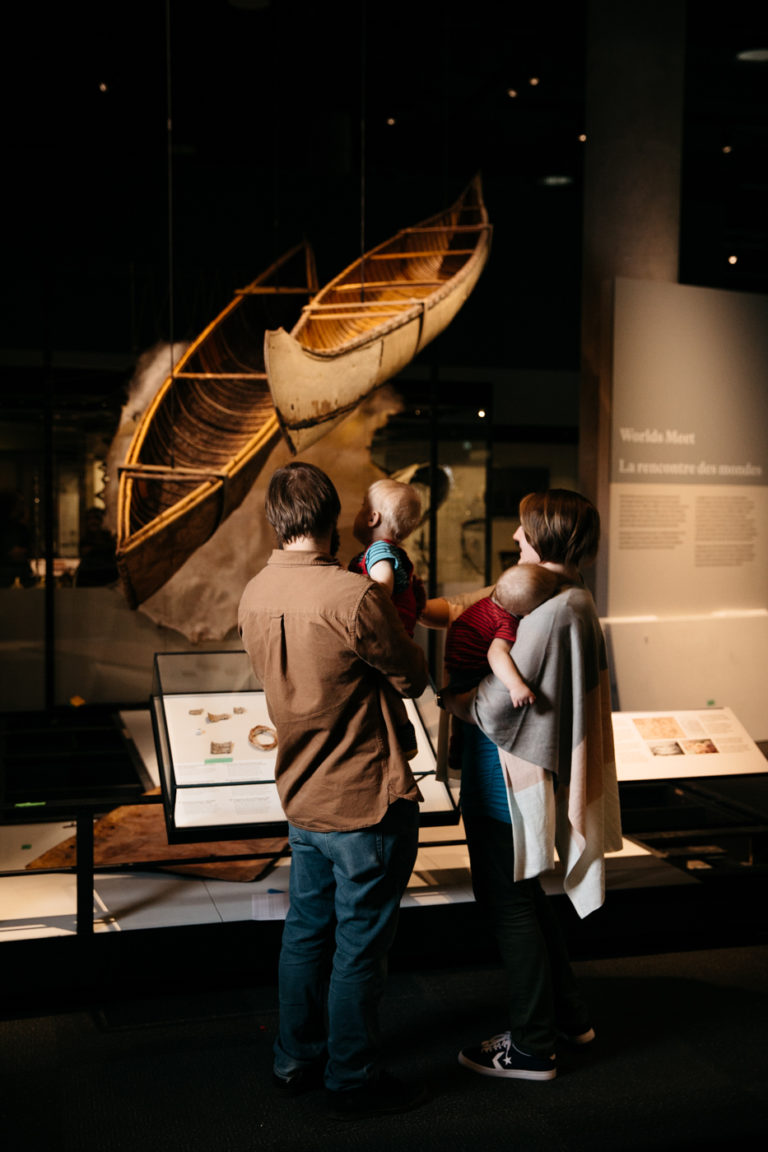 A display at the Human History gallery at the Royal Alberta Museum is titled “Worlds Meet.” Photo: Courtesy Royal Alberta Museum.