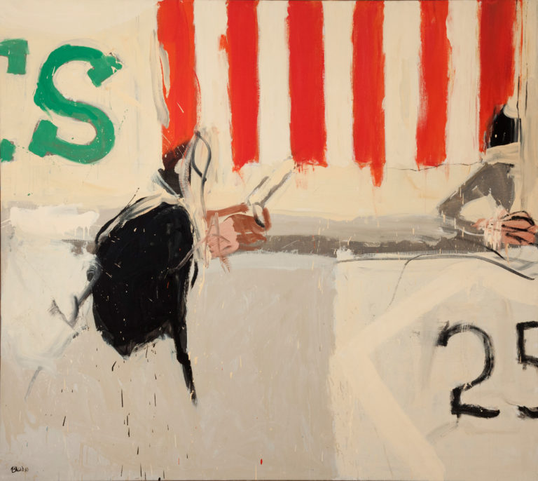 Charles Gagnon, <em>Shooting Gallery</em>, 1961. 66 x 74 in. Courtesy of Miriam Shiell Fine Art.