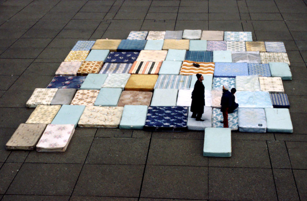 February Group, <em>Untitled (mattresses)</em>, 1997. Photo: Luis Jacob.