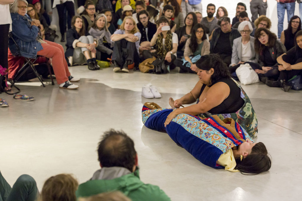 Skeena Reece, <em>There is time for love</em>, 2016. Performance at Audain Gallery, Vancouver. Courtesy SFU Galleries.  Photo Blaine Campbell.  