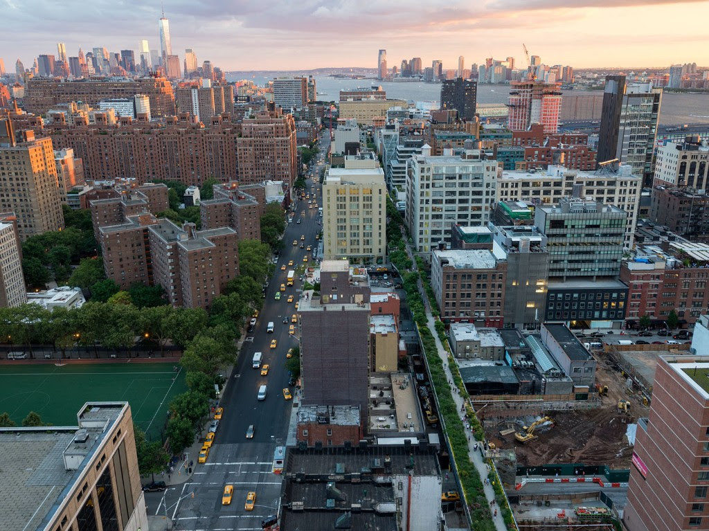 A photo of New York's High Line from above. 