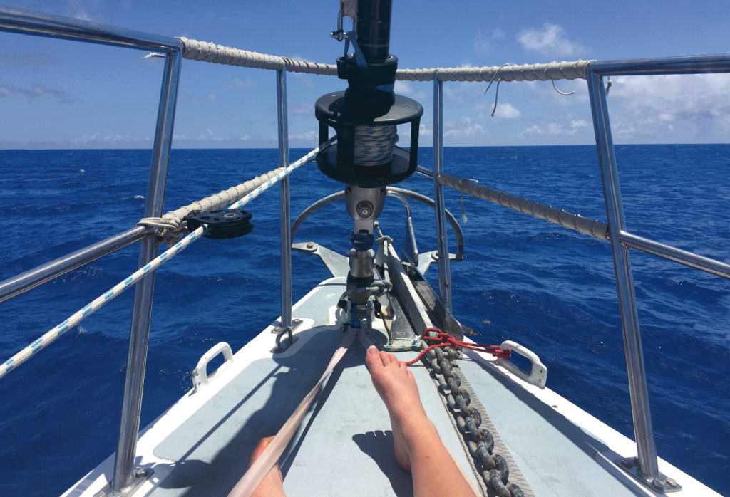 On watch in the Atlantic Ocean, between Florida and Bermuda, 2017. Photo: Maya Weeks.