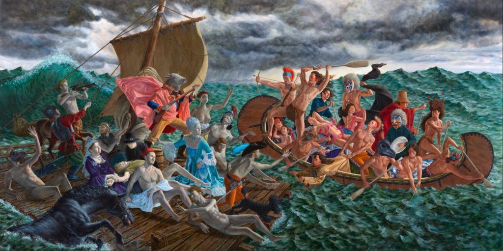 Kent Monkman, <em>Miss Chief’s Wet Dream</em>, 2018. Acrylic on canvas, 365.7 x 731.5 cm. Gift of the Donald R. Sobey Foundation to the Art Gallery of Nova Scotia, 2018.