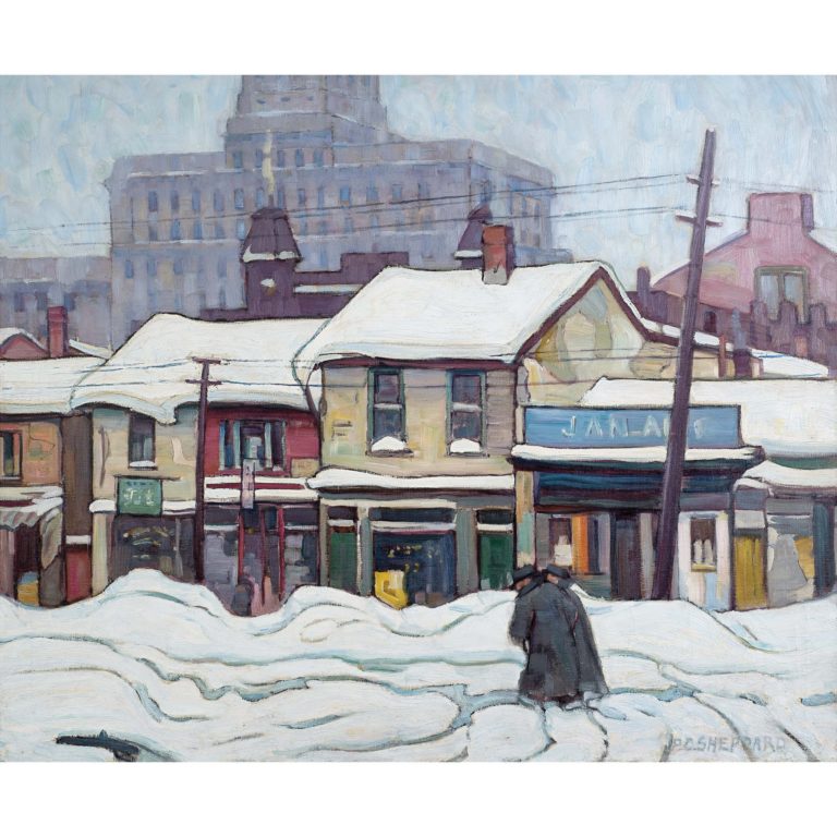 Peter Clapham Sheppard's 1930s painting <em>Elizabeth Street</em> set a new record for the artist at the Waddington's auction. Image: Courtesy Waddington's.