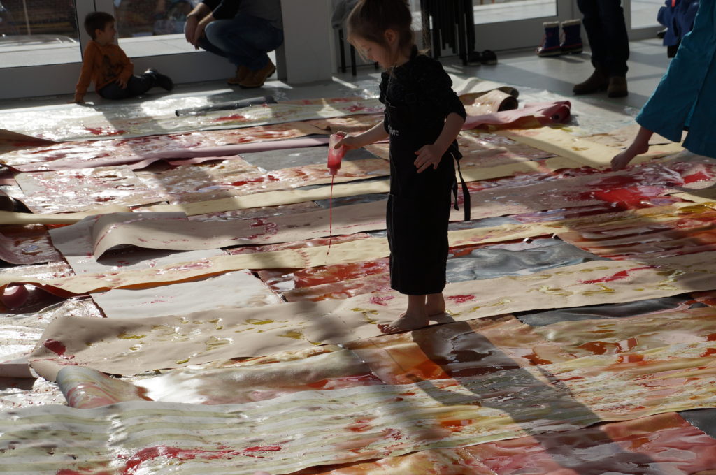 A participant during Leisure’s <em>Controlled Spill</em> event at the Musée d’art de Joliette in November 2018. Photo: Musée d’art de Joliette.