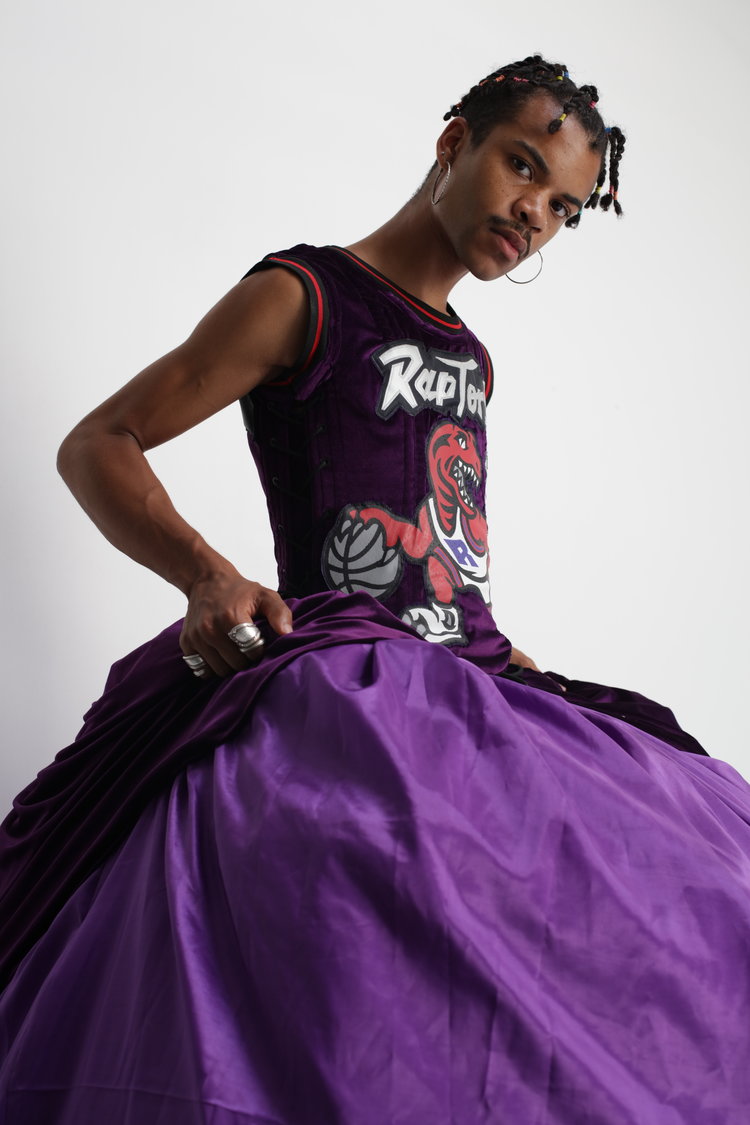 Esma Mohamoud in collaboration with Qendrim Hoti, <em>One of the Boys</em>, 2017–18.  Repurposed jerseys and various materials.