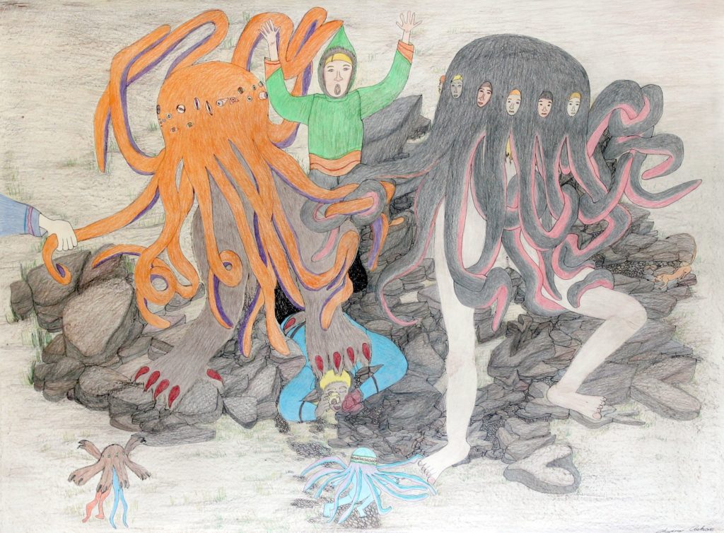 Shuvinai Ashoona, <em>Composition (Attack of the Tentacle Monsters)</em>, 2015. Courtesy of the artist. Photo: Feheley Fine Arts. 