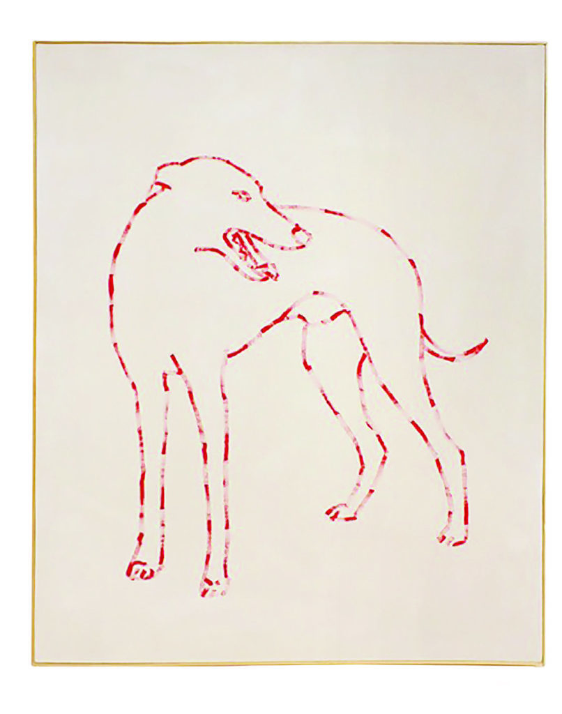 Jillian Kay Ross, <em>dog 1</em>, 2015. Acrylic on canvas, 1.52 x 1.21 m. Courtesy Division Gallery.