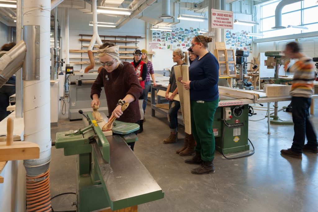 Students in the woodshop at NSCAD University. Photo: Facebook / NSCAD.