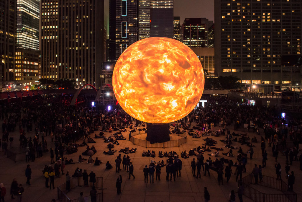 Director X's <em>Death of the Sun</em> formed the centre of Toronto's Nuit Blanche in Nathan Phillips Square in 2016. Photo: Ben Roffelsen.