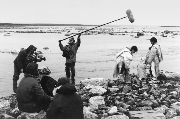 On the set of <em>Atanarjuat: The Fast Runner</em>. Directed by Zacharias Kunuk. 2001. Film, 174 min. Courtesy Isuma Distribution International.