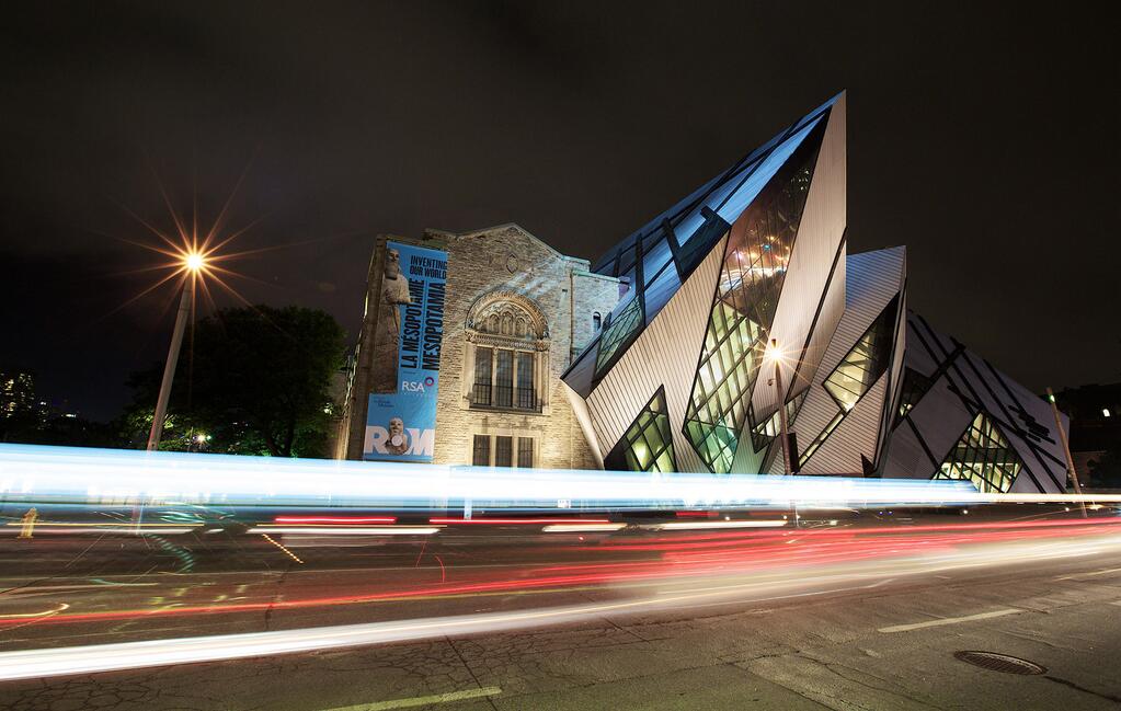 A photo of the Royal Ontario Museum at night. Photo: Facebook / Royal Ontario Museum.