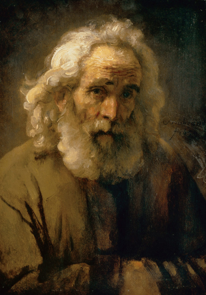 Rembrandt van Rijn, <em>Head of an Old Man with Curly Hair</em>, 1659. Courtesy Agnes Etherington Art Centre.