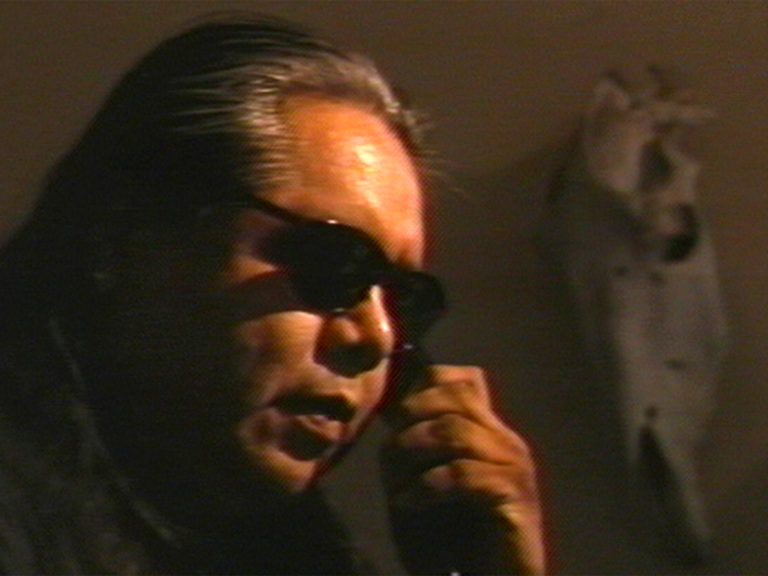 James Luna, <em>The History of the Luiseño People</em> (still), 1993. Video (colour, sound) 27 min 47 sec. Courtesy Video Data Bank at School of the Art Institute of Chicago.