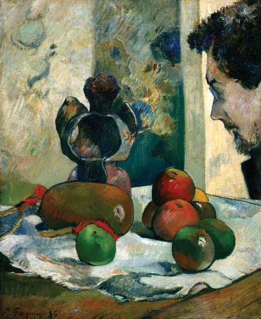 Paul Gauguin, <em>Still Life with Profile of Laval</em>, 1886. Oil on canvas, 46 × 38 cm. Indianapolis Museum of Art at Newfields. Gift of Mrs. Julian Bobbs in memory of William Ray Adams, 46.22, DiscoverNewfields.org (1998.167).