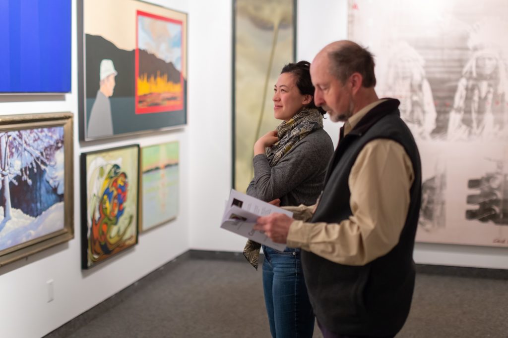 Tom Thomson Art Gallery visitors experiencing 