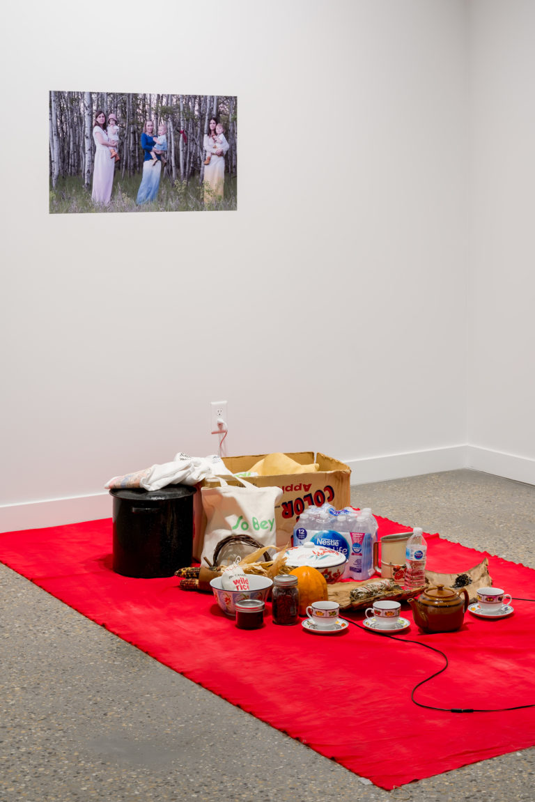 A view of <em>So Bey</em> (2019), and installation by The Ephemerals in “Mothering Spaces” at Mitchell Art Gallery. Photo: Blaine Campbell.