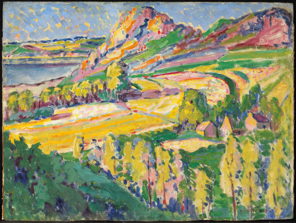 Emily Carr , <em>Autumn in France</em>, 1911. Oil on paperboard, 49 × 65.9 cm. Purchased 1948, National Gallery of Canada, Ottawa.