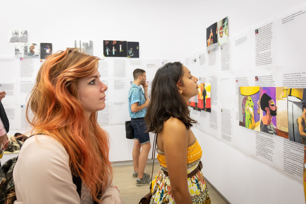 Visitors consider Sholem Krishtalka's installation at the opening of the exhibition “Sex Life: Homoeroticism in Drawing,” during the launch of the new SAW Gallery. Photo: Justin Wonnacott / SAW.