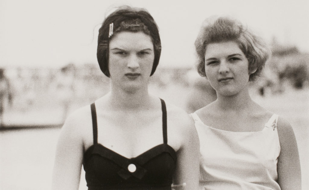 Diane Arbus, <em>Two girls on the beach, Coney Island, N.Y., 1958</em>, 1958. Gelatin silver print; printed later. Sheet: 27.9 x 35.6 cm. Gift of Robin and David Young, 2016. Copyright Estate of Diane Arbus 2016/956.