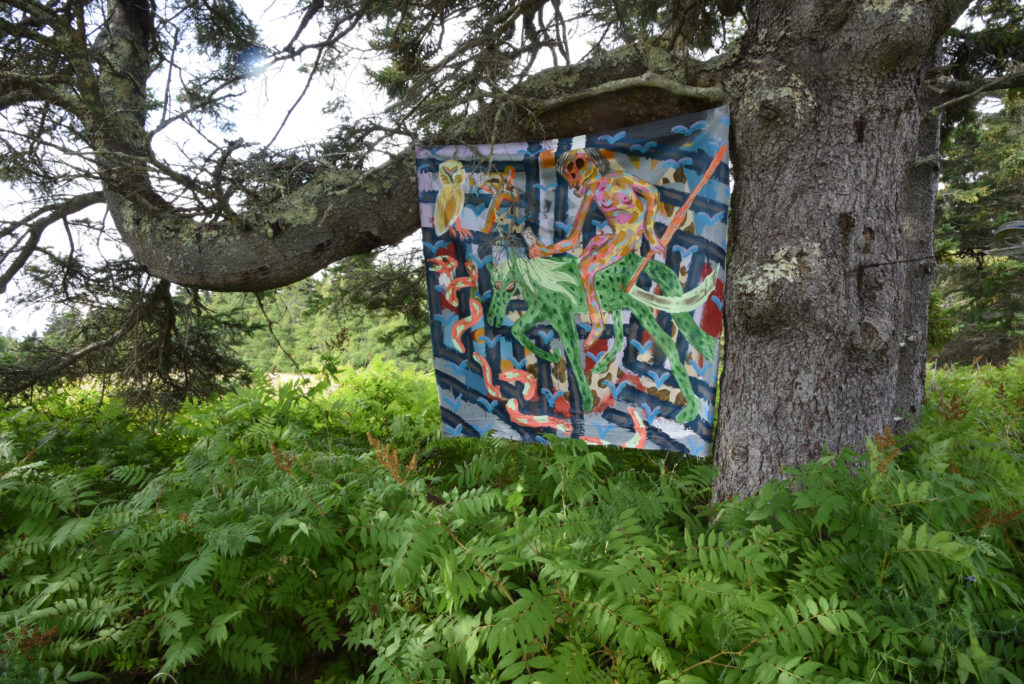 A painting by Patrick Cruz installed at Wood Point as part of the Ark. Photo: John Haney.